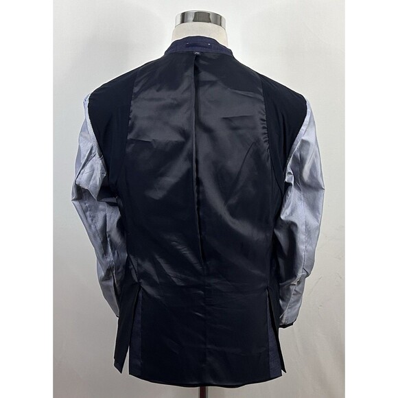Jos A Bank 40S Tailored Fit Sport Coat Blue Plaid Wool Blend Double Vented - Picture 8 of 8
